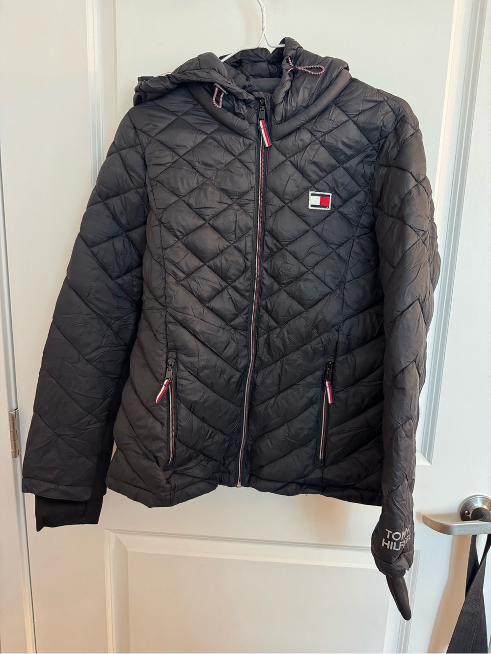 Tommy Hilfiger Black Quilted Hooded Puffer Jacket